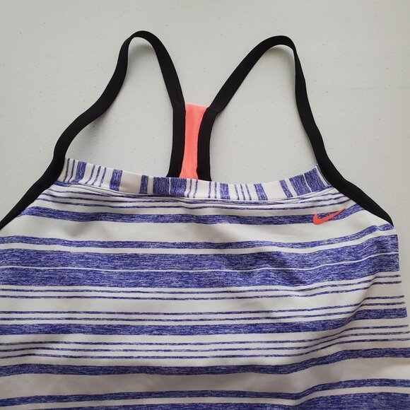Nike 10 Tankini Swim Top Racer Back blue white - Picture 4 of 6